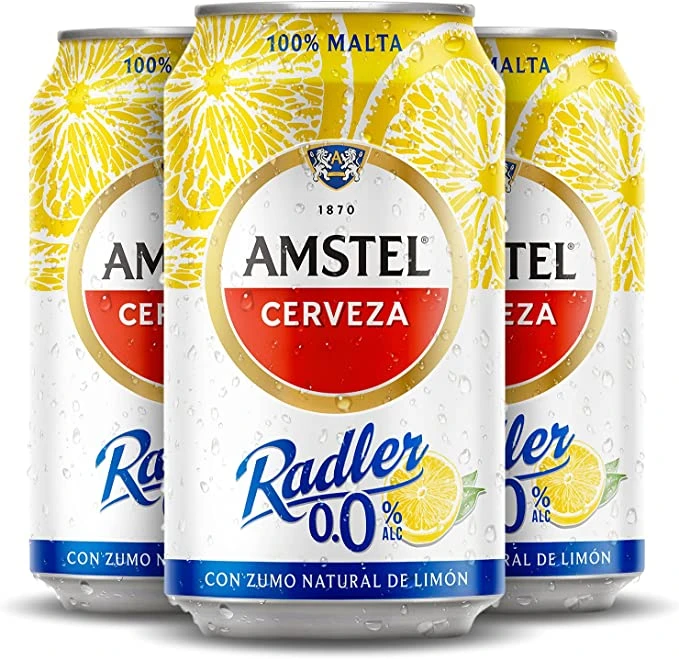 Amstel Radler 0,0 Cerveza Limón Sin Alcohol (Pack 24 x 33cl)