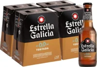 Estrella Galicia 0,0 Tostada Pack de 24 Botellines x 25 cl