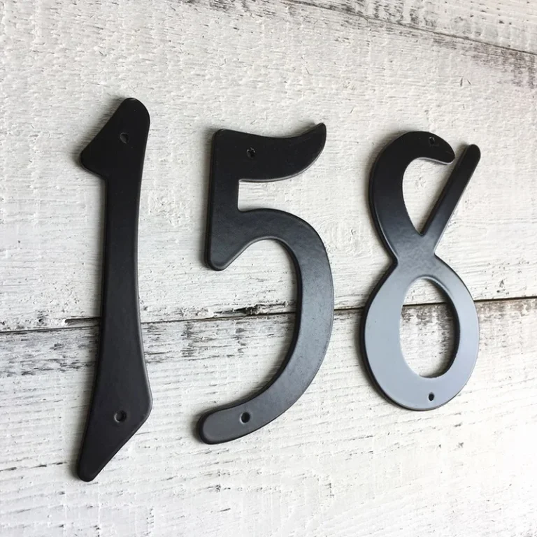 Número de casa de Metal de 4 «y 101mm, aleación de aluminio negro, número de puerta de letras, señal de dirección de buzón, número de casa #0-9 al aire libre, 1 unidad