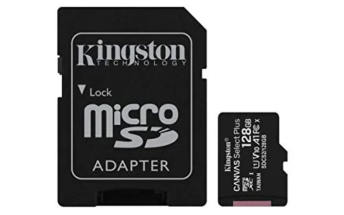 Kingston Canvas Select Plus Tarjeta microSD, SDCS2/128GB Class 10 con Adaptador SD