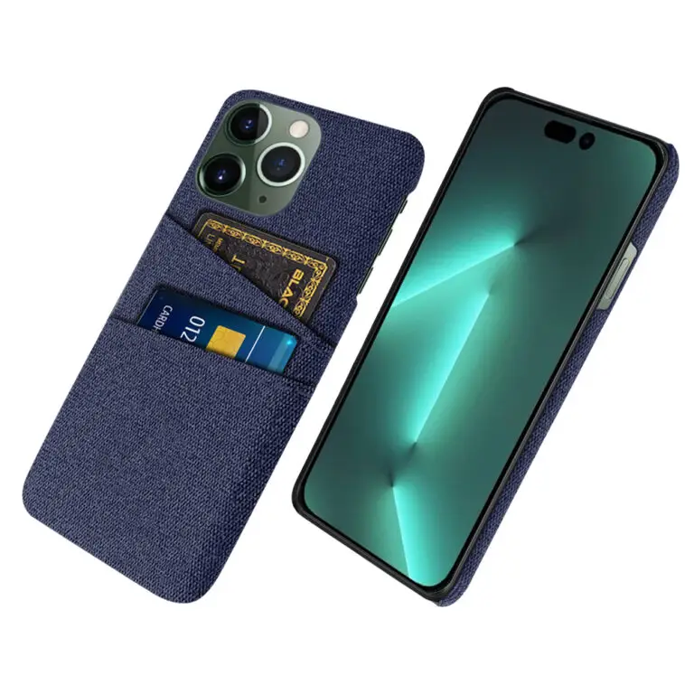 Funda de lujo con doble tarjetero para iPhone