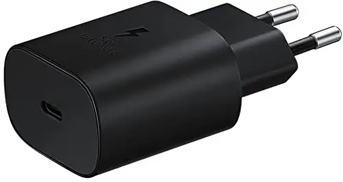 Samsung EP-TA800NBEGEU – Cargador de Pared 25W USB-C, Color Negro, 1 Unidad (Paquete de 1)