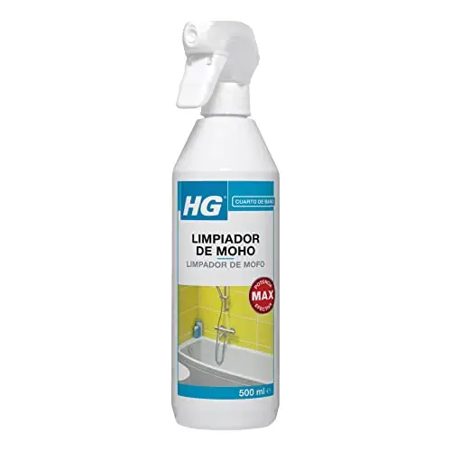 HG Limpiador de Moho, Spray Antimoho Eficaz, Elimina Manchas de Humedad y Moho de Paredes, Azulejos, Sellos de Silicona y más – 500ml (639050130)