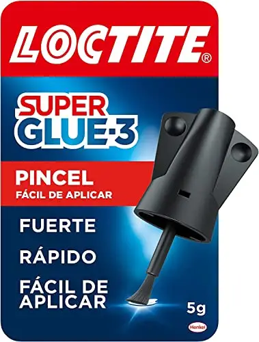 Loctite Super Glue-3 Pincel, pegamento transparente con pincel aplicador, adhesivo universal de triple resistencia, con fuerza instantánea y de fácil uso, 1×5 g