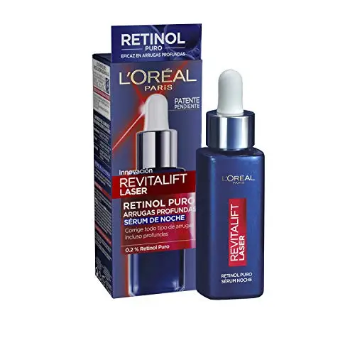 L’Oreal Paris Dermo Expertise Sérum de Noche Revitalift Laser con Retinol Puro, Cuidado Antiedad, Corrige Arrugas Profundas, 30 ml (Paquete de 1)