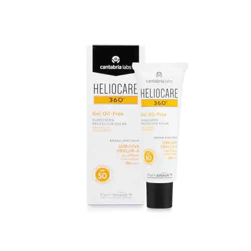 Heliocare 360º Gel Oil-Free SPF 50+ – Crema Solar Facial, Fotoprotector Avanzado, Ligero, Pieles Grasas, Tendencia Acneica, Acabado Mate y Tacto Seco, 50ml