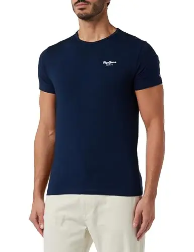 Pepe Jeans Original Basic 3 N Camisetas, Azul (Navy), L para Hombre
