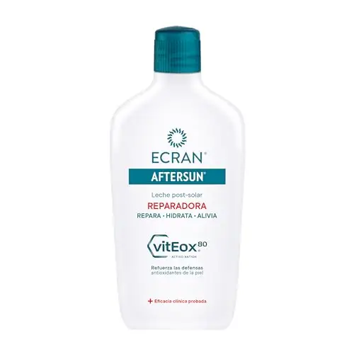 Ecran – Aftersun Leche Post Solar Reparadora para todo Tipo de Pieles, Hidrata, Calma, Alivia y Repara, Textura Ligera y Rápida Absorción, Fórmula con VitEox 80 – 400 ml