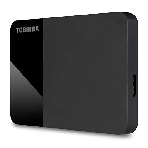 Toshiba 1TB Canvio Ready – Disco Duro Externo Portátil de 2,5 Pulgadas con USB 3.2 Gen 1 de Alta Velocidad, Compatible con Microsoft Windows 8.1, 10, 11 y macOS, Negro (HDTP310EK3AA)