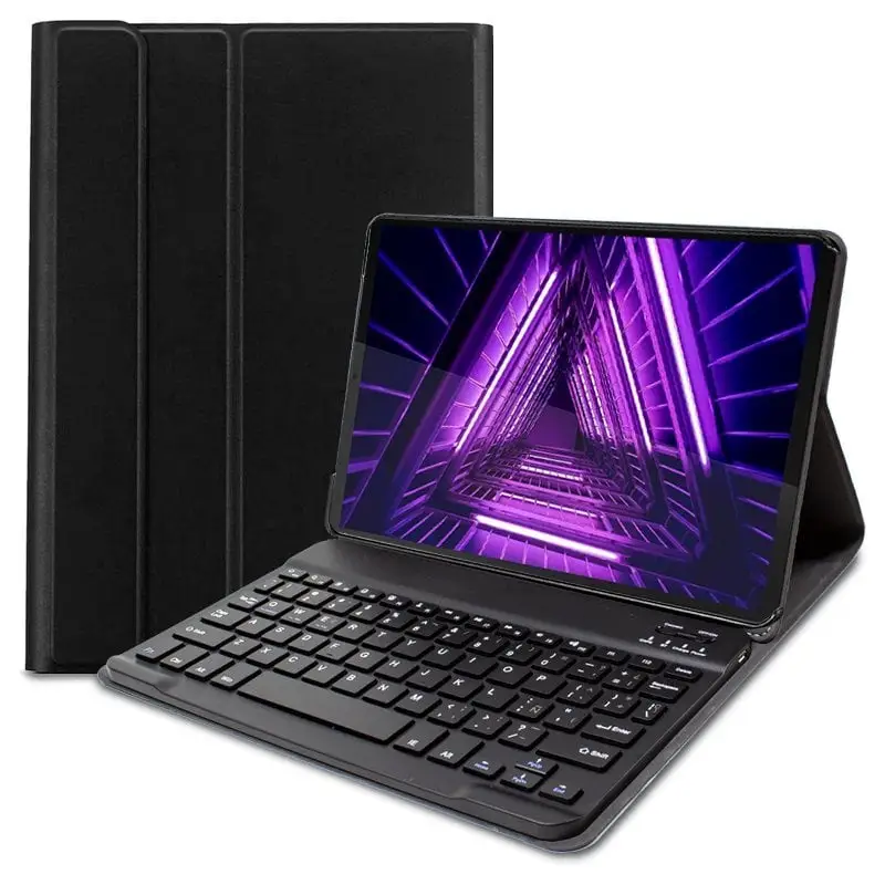 Funda Polipiel Negra con Teclado Bluetooth para Lenovo Tab M10 Plus