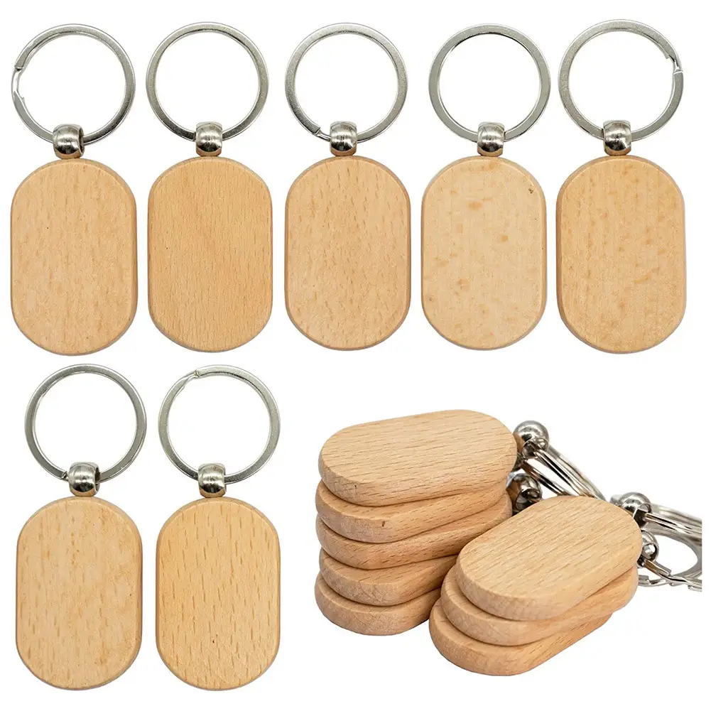 Etiquetas de Llave de Madera en Blanco – Pack de 20