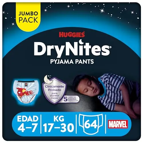 Huggies DryNites: Pañales Nocturnos para Niños 4-7 años