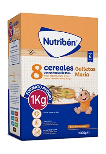 Nutribén Papilla 8 Cereales con Miel y Galletas María, 1000g