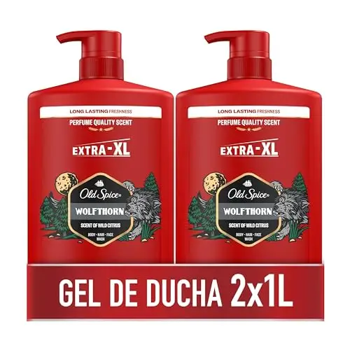 Old Spice Wolfthorn Gel y Champú 3 en 1, 2000 ml