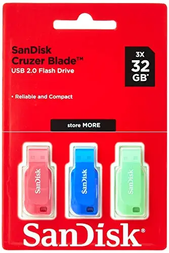 SanDisk 32GB Cruzer Blade USB – Paquete de 3