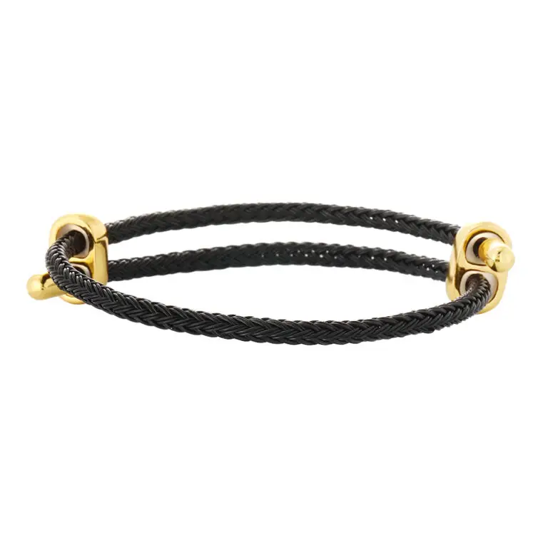 Pulsera A-Z Ajustable de Oro con Circonia Cúbica