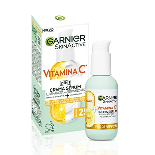 Sérum Facial Iluminador Garnier 2 en 1 – Vitamina C 20% y SPF25