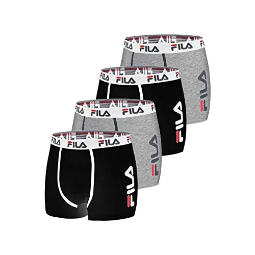 FILA Calzoncillos Hombre Boxer de Algodón (Lote de 4)