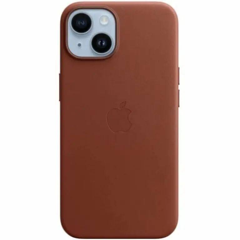 Funda de Piel MagSafe Ocre Oscuro para iPhone 14