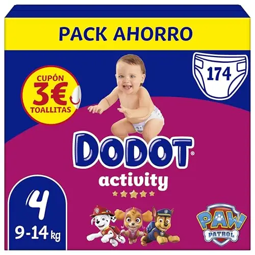 Dodot Pañales Bebé Activity Talla 4 (9-14 kg) – 174ud