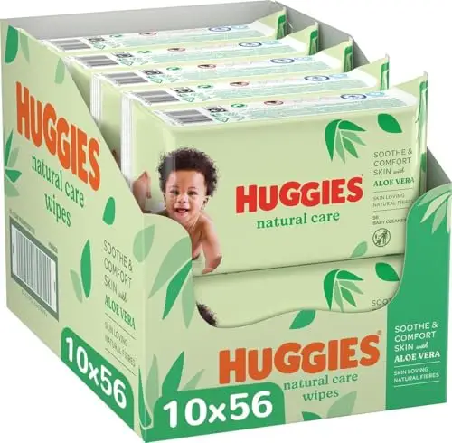 Huggies Toallitas Natural Care – 560 toallitas con Aloe Vera