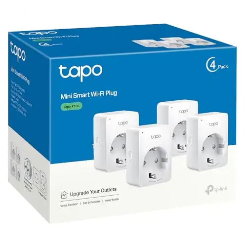 TP-Link Tapo P100 – Pack de 4 Enchufes Inteligentes Wi-Fi