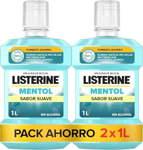 Listerine Mentol Sabor Suave – Pack 2 x 1000 ml